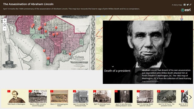 Esri Story Map of Lincoln Assassination